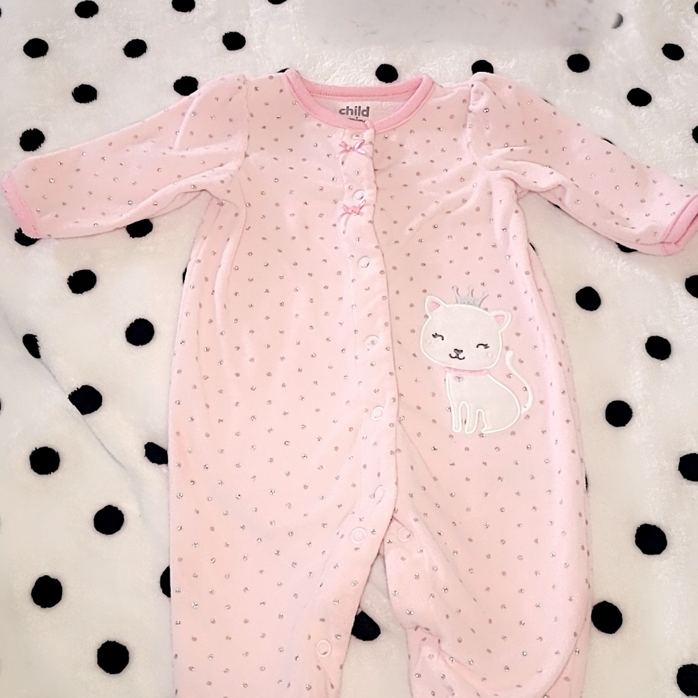 Pink Cat Print One Piece